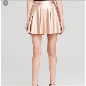 Bar lll rose gold faux leather skirt